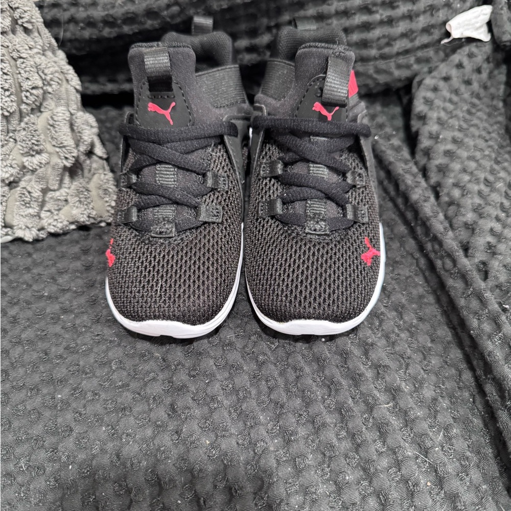 Puma Kids Black and Pink Sneakers